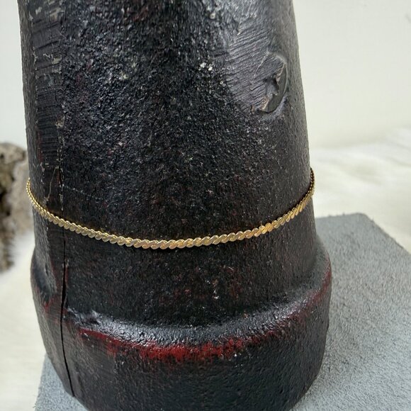 Vintage Gold Tone Serpentine Chain Bracelet 7" - Picture 2 of 6